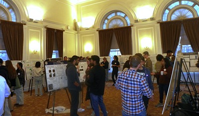 People gathered at grad student event