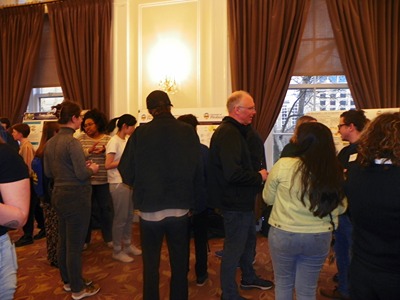 People gathered at grad student event