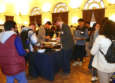 People gathered at grad student event